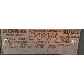 Moteur SIEMENS 1FT6108-8AC71-1AG1